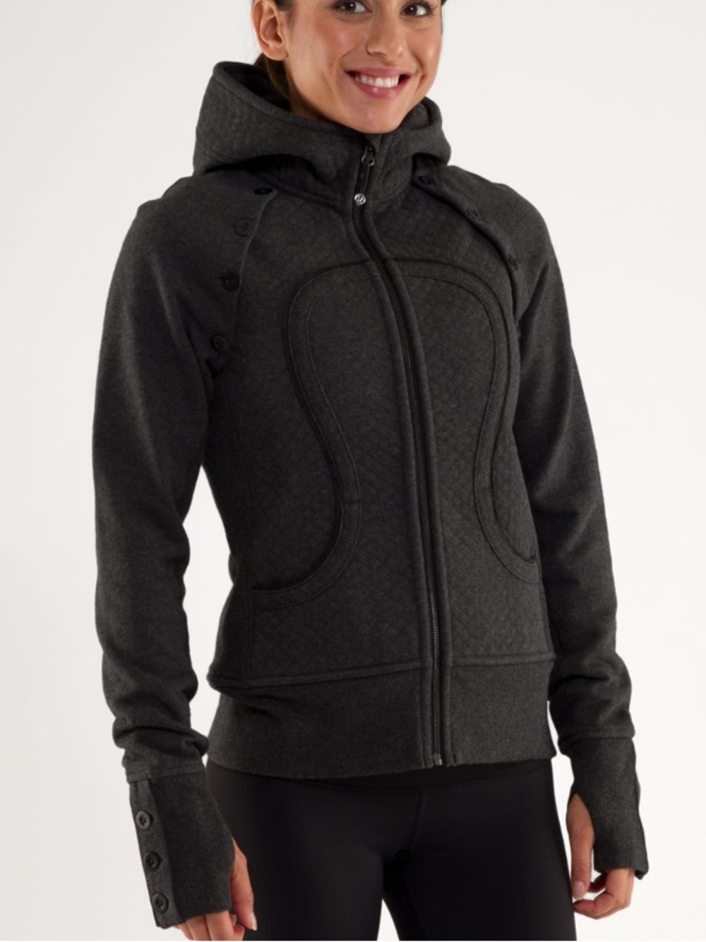Lululemon Scuba Hoodie Detachable Sleeves Special Edition Size 10 Grey